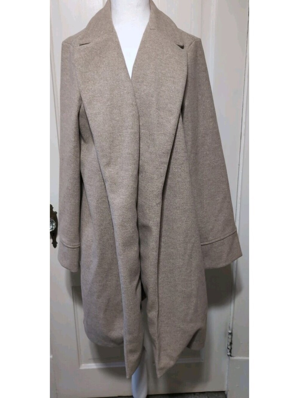 Joie Sweater Coat Sand Brown Open Front Shawl Collar Long Duster Woman's XL(C)